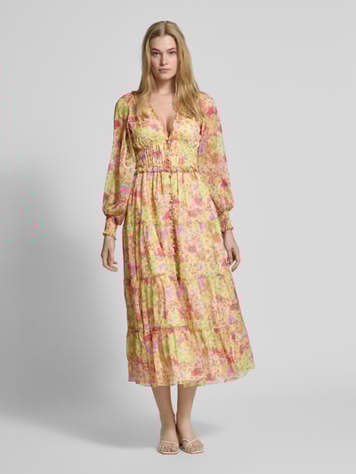 ADLYSH Sukienka koktajlowa ze stopniowaniem Jasnożółty 4