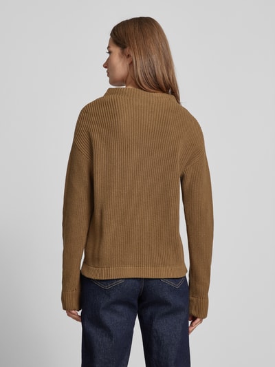 Jake*s Casual Gebreide pullover met strikdetail Hazelnoot - 5