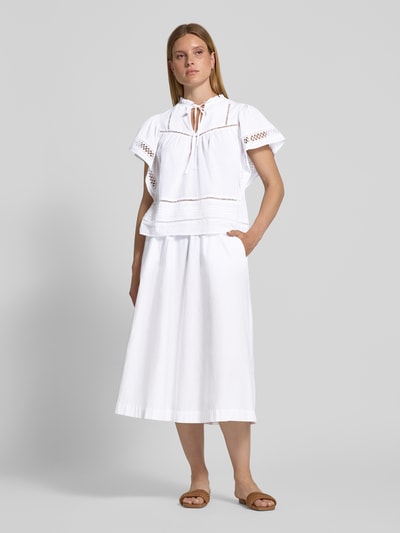 s.Oliver RED LABEL Midi-rok van mix van katoen en lyocell Wit - 1