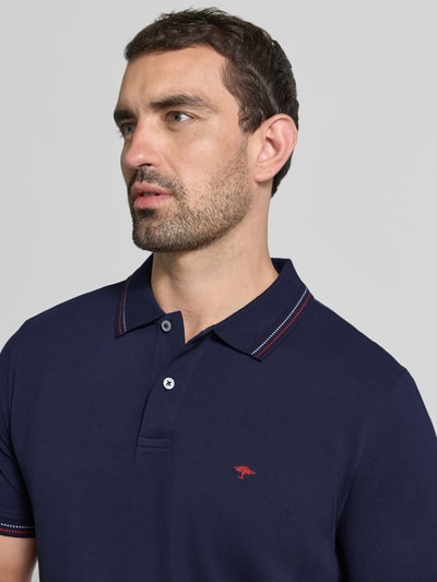 Fynch-Hatton regular fit poloshirt met labelstitching Marineblauw - 3