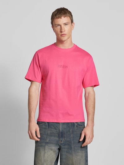 REVIEW T-Shirt mit Label-Stitching Pink 4