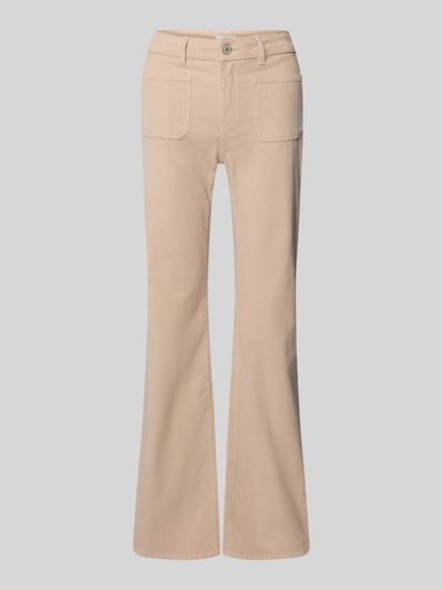 OPUS Flared fit corduroy broek in ribcordlook, model 'Ebbi' Beige - 2