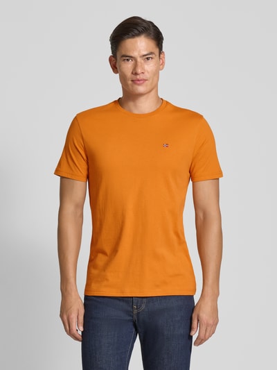 Napapijri T-Shirt mit Label-Stitching und Rundhalsausschnitt Orange 4