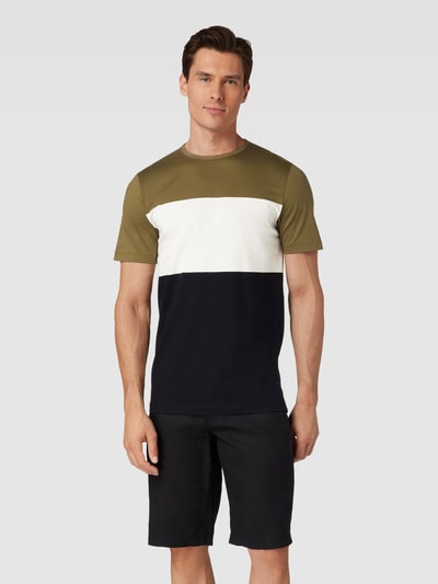 Selected Homme T-Shirt im Colour-Blocking-Design Modell 'FRANK' Oliv 4