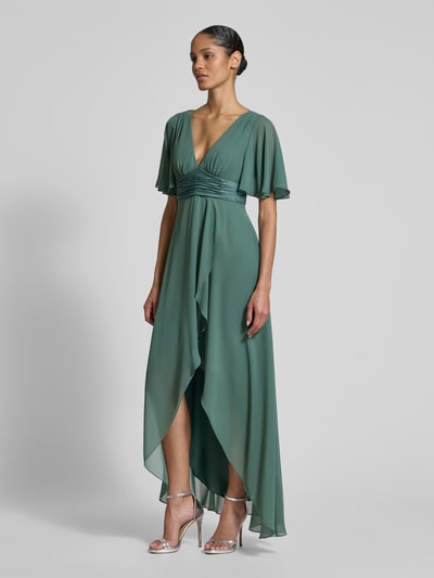 Jake*s Cocktail Abendkleid mit V-Ausschnitt Schilf Melange 1