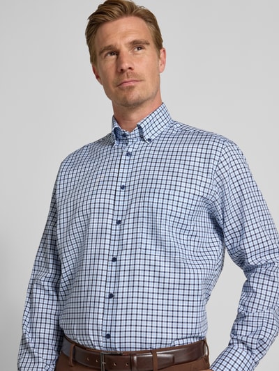 ETERNA Comfort fit zakelijk overhemd met button-downkraag Bleu - 3