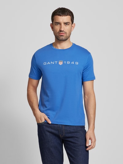 Gant T-shirt z nadrukiem z logo Królewski niebieski 4