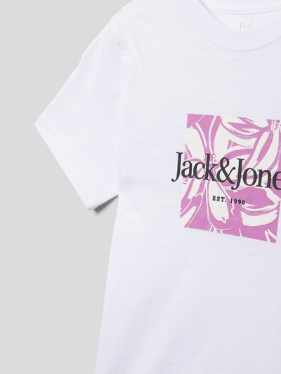 Jack & Jones T-Shirt mit Rundhalsausschnitt Modell 'JORLAFAYETTE' Weiss 2