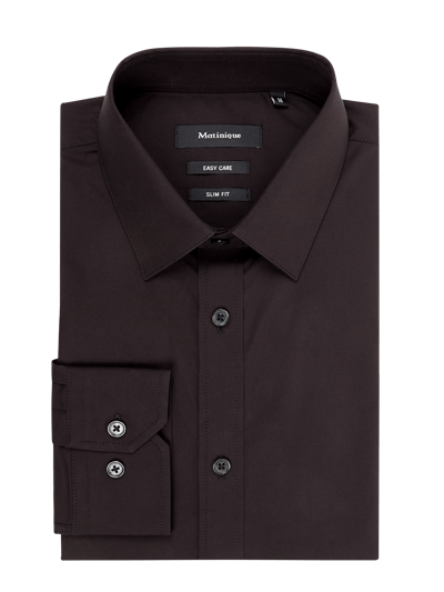 Matinique Koszula biznesowa o kroju slim fit z dodatkiem streczu model ‘Robo’ Czarny 2