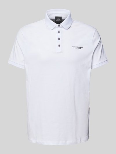 ARMANI EXCHANGE Poloshirt mit Label-Print Weiss 2