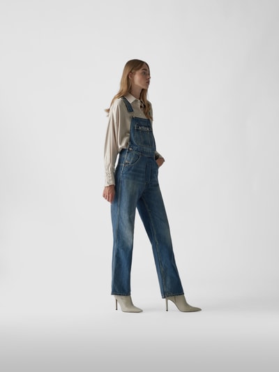 Victoria Beckham Latzhose mit Denim-Finish Hellblau 4