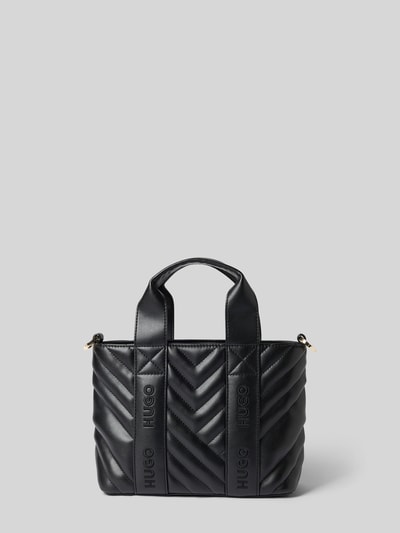 Produktfoto, Henkeltasche mit abnehmbarem Schulterriemen Modell 'BECKY QL_TOTE MINI' von HUGO, Optik: Unifarben, Struktur, Kunstleder, Label-Stitching, Label-Prägung, Reißverschluss, Hauptfach, Tragehenkel