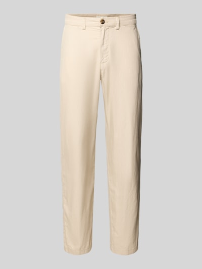 Selected Homme Spodnie lniane o kroju slim fit z mieszanki bawełny i lnu model 'MILES' Écru 2
