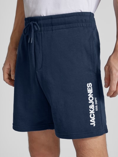 Jack & Jones Sweatshorts met tunnelkoord, model 'GALE' Donkerblauw - 3