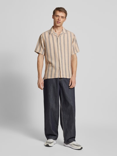 Only & Sons Regular fit vrijetijdsoverhemd met reverskraag, model 'TREV' Beige - 1