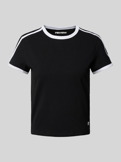 Review T-Shirt mit Kontraststreifen Black 2