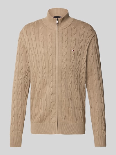 Tommy Hilfiger Regular fit gebreid jack van puur katoen Taupe - 2