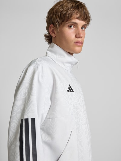 adidas Sportswear Relaxed Fit Sweatjacke mit Logo-Print Modell 'Tiro' Hellgrau 3