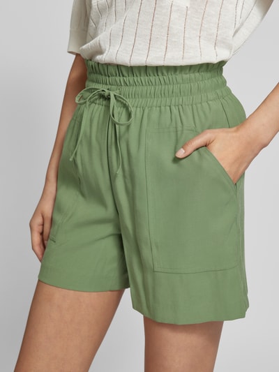 Vero Moda Korte high waist broek met opgestikte zakken, model 'CARISA' Olijfgroen - 3