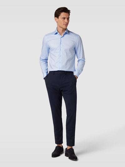 CK Calvin Klein Business-Hemd mit Label-Stitching Modell 'TWILL' Bleu 1