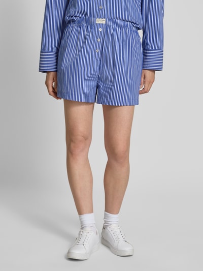 OH APRIL Regular fit korte broek met logopatch, model 'James' Donkerblauw - 4