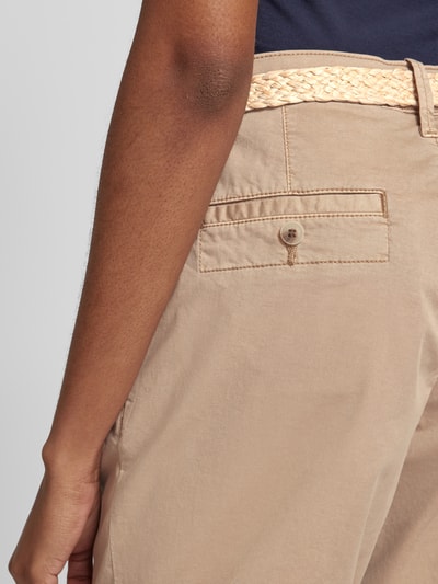 Esprit Regular Fit Shorts mit Gürtel in Flecht-Optik Taupe 3