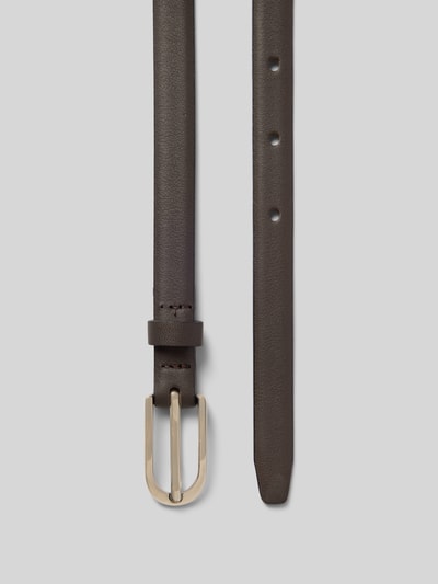 Produktfoto, Gürtel aus echtem Rindsleder Modell 'Savage' von Weinmann, Damen Gürtel, schmale Passform, Dornschließe, Breite 2 cm, glatte dunkelbraune Oberfläche