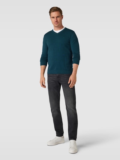 Tom Tailor Gebreide pullover met V-hals Petrol - 1