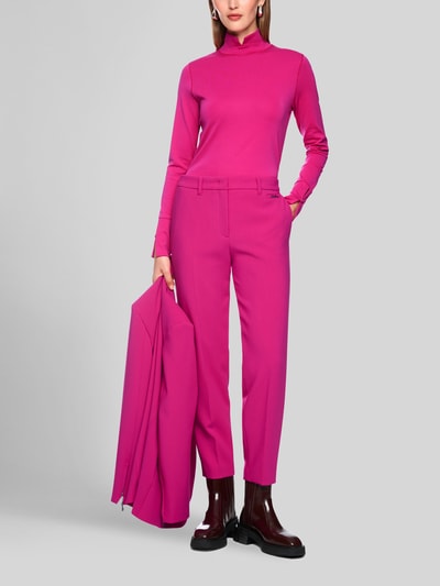 Marc Cain Slim fit zakelijke broek met labelopschrift Felroze - 1