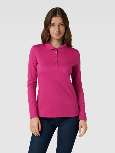 Christian Berg Woman Longsleeve mit Polokragen Pink 4