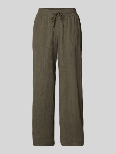 OPUS Stoffen broek met elastische band, model 'Mileni' Olijfgroen - 2