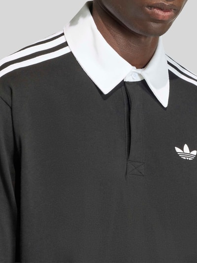 adidas Originals Regular Fit Rugbyshirt aus reiner Baumwolle Black 5