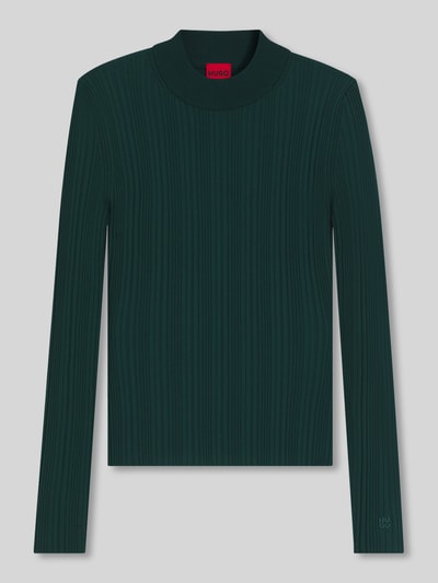 HUGO Slim Fit Pullover mit Rippstruktur Modell 'SARPHAMMILK' Dunkelgruen 2