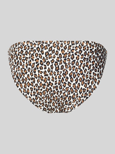 Produktfoto, Slim Fit Bikini-Hose in Allover-Animal-Print von Michael Kors aus Elastischer-Material-Mix mit Logo-Detail, braun-schwarz-weiß, strukturierte Oberfläche.