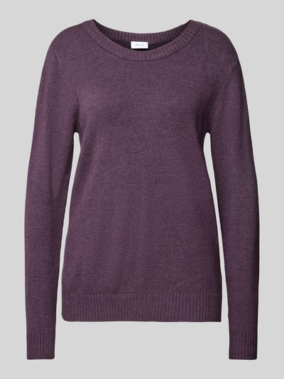 Vila Strickpullover mit gerippten Abschlüssen Modell 'Viril' Violett 2