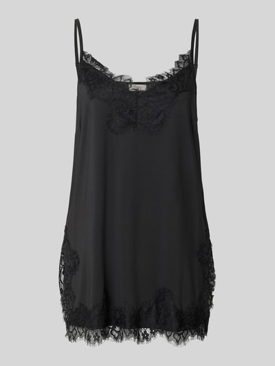 FREE/QUENT Top mit Spitzenbesatz Modell 'BICCO' Black 1