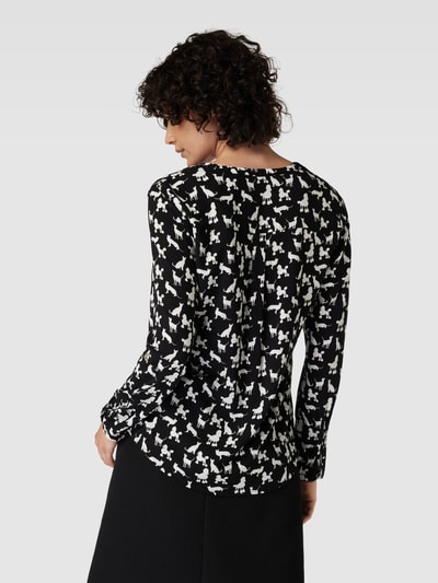 Montego Blouseshirt met all-over motief Zwart - 5