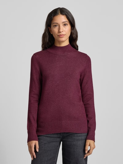 Christian Berg Woman Sweter z dzianiny ze stójką Wiśniowy melanż 4