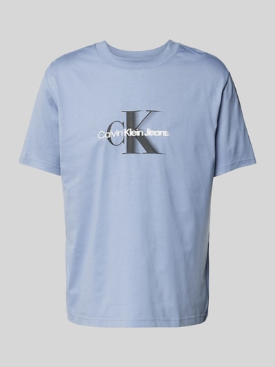 Calvin Klein Jeans T-Shirt mit Label-Print und Rundhalsausschnitt Hellblau 2