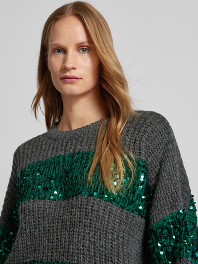 Essentiel Gebreide pullover met pailletten Antraciet - 3