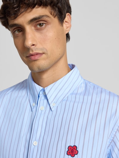 Kenzo Freizeithemd mit Logo-Stitching Hellblau 3