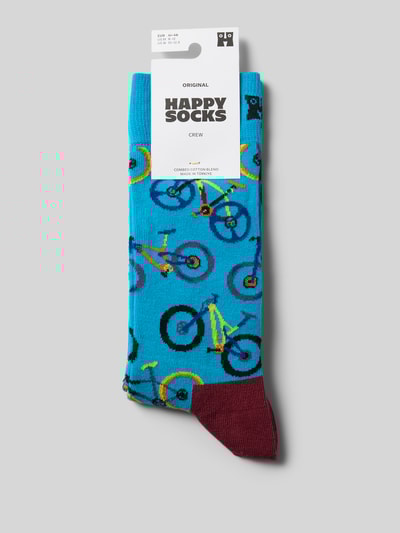 Happy Socks Sokken met motiefstitching, model 'MOUNTAIN BIKE' Koningsblauw - 3