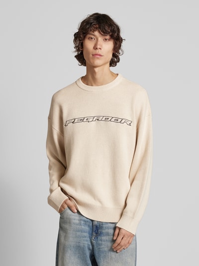 Pegador Oversized Strickpullover mit Rundhalsausschnitt Modell 'LENOX' Beige 4