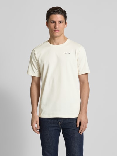 Knowledge Cotton Apparel Regular Fit T-Shirt mit Label-Print Offwhite 4