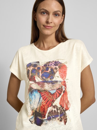 Christian Berg Woman T-shirt met motiefprint Offwhite - 3