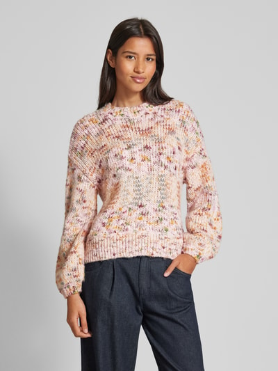 Vila Gebreide pullover met extra brede schouders, model 'AVERY' Offwhite - 4