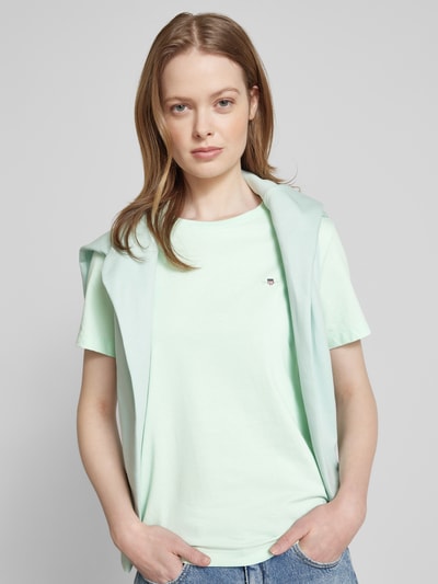 Gant T-Shirt mit Label-Print Mint 3