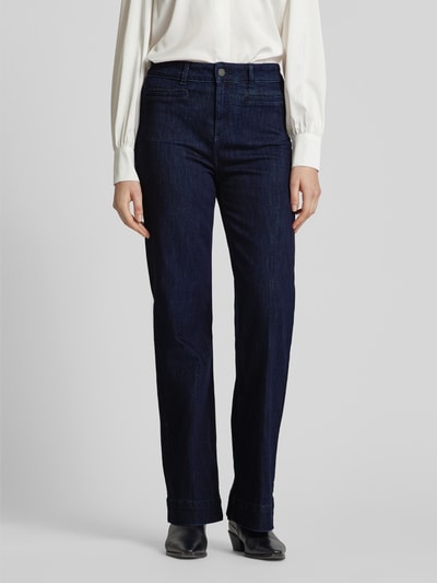 Christian Berg Woman Wide Leg Jeans mit Eingriff- und Gesäßtaschen Marine 4