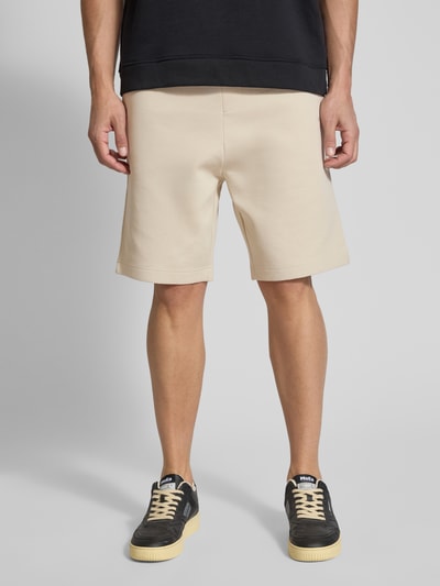BOSS Green Regular fit sweatshorts met elastische band, model 'Headlo' Beige - 4