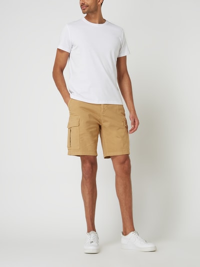 Scotch & Soda Korte regular fit cargobroek met stretch Zand - 1